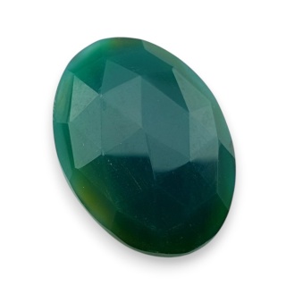 Onyks zielony kaboszon fasetowany 29x21 mm nr 44