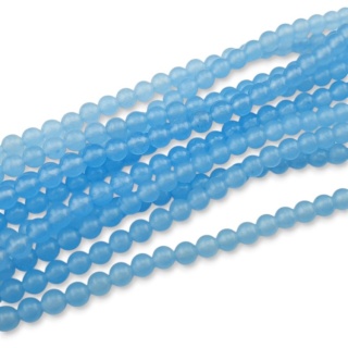 Jadeit niebieski kula 4 mm sznur