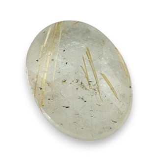Kwarc z rutylem kaboszon fasetowany 18x14 mm nr 102