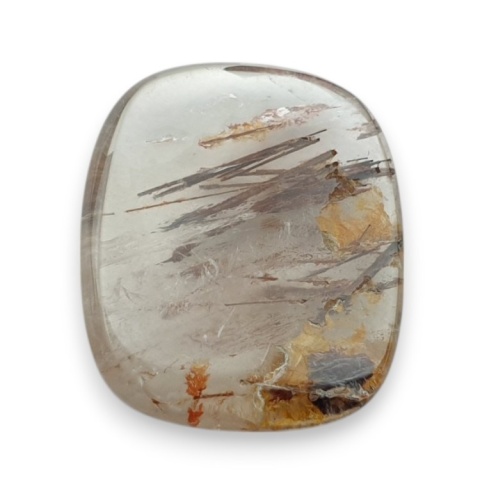 Kwarc z rutylem kaboszon fasetowany 19x17 mm nr 137 Kwarc z rutylem kaboszon fasetowany 19x17 mm nr 137