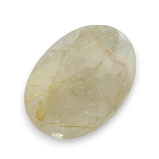 Kwarc z rutylem kaboszon fasetowany 20x14 mm nr 103