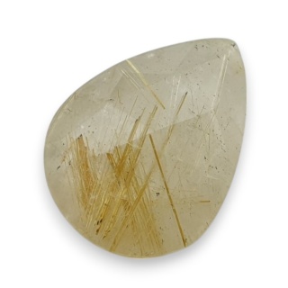 Kwarc z rutylem kaboszon fasetowany 20x15 mm nr 49