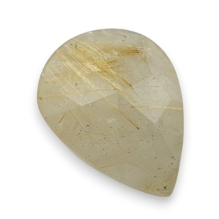 Kwarc z rutylem kaboszon fasetowany 20x15 mm nr 49