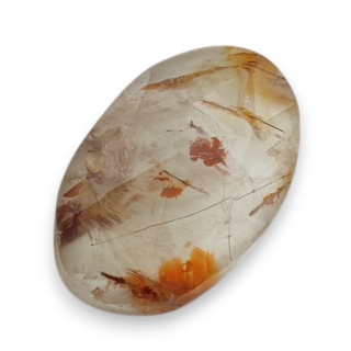 Kwarc z rutylem kaboszon fasetowany 21x14 mm nr 148