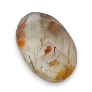 Kwarc z rutylem kaboszon fasetowany 21x14 mm nr 148