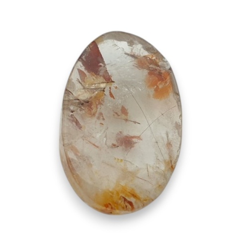 Kwarc z rutylem kaboszon fasetowany 21x14 mm nr 148 Kwarc z rutylem kaboszon fasetowany 21x14 mm nr 148