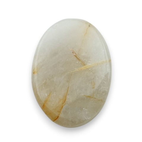Kwarc z rutylem kaboszon fasetowany 21x15 mm nr 13 Kwarc z rutylem kaboszon fasetowany 21x15 mm nr 13