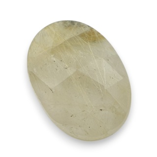 Kwarc z rutylem kaboszon fasetowany 21x15 mm nr 82