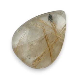 Kwarc z rutylem kaboszon fasetowany 21x15 mm nr 95