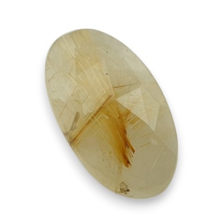 Kwarc z rutylem kaboszon fasetowany 22x12 mm nr 104
