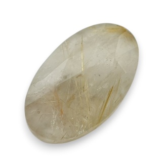 Kwarc z rutylem kaboszon fasetowany 22x13 mm nr 97