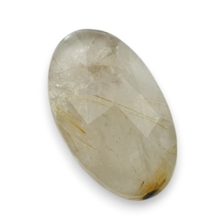 Kwarc z rutylem kaboszon fasetowany 22x13 mm nr 97