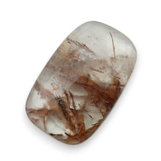 Kwarc z rutylem kaboszon fasetowany 22x14 mm nr 133