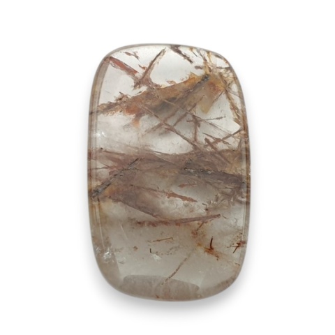 Kwarc z rutylem kaboszon fasetowany 22x14 mm nr 133 Kwarc z rutylem kaboszon fasetowany 22x14 mm nr 133