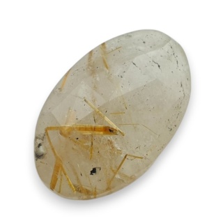 Kwarc z rutylem kaboszon fasetowany 22x14 mm nr 45