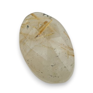 Kwarc z rutylem kaboszon fasetowany 22x14 mm nr 45