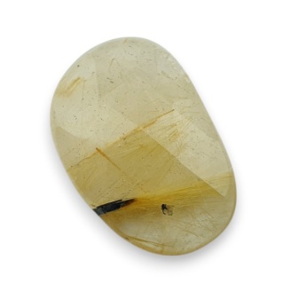 Kwarc z rutylem kaboszon fasetowany 22x15 mm nr 16