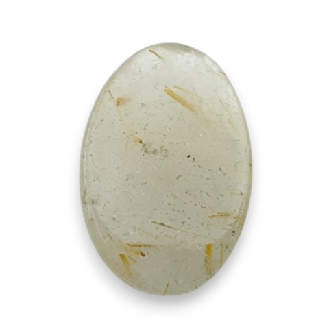 Kwarc z rutylem kaboszon fasetowany 22x15 mm nr 26 Kwarc z rutylem kaboszon fasetowany 22x15 mm nr 26