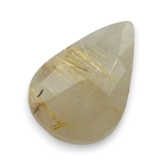 Kwarc z rutylem kaboszon fasetowany 22x15 mm nr 90