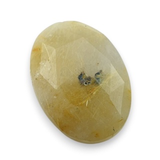 Kwarc z rutylem kaboszon fasetowany 22x16 mm nr 15