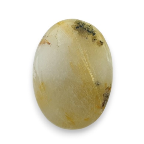Kwarc z rutylem kaboszon fasetowany 22x16 mm nr 15 Kwarc z rutylem kaboszon fasetowany 22x16 mm nr 15