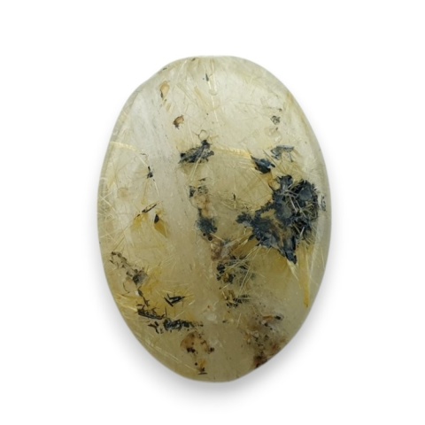 Kwarc z rutylem kaboszon fasetowany 22x16 mm nr 47 Kwarc z rutylem kaboszon fasetowany 22x16 mm nr 47