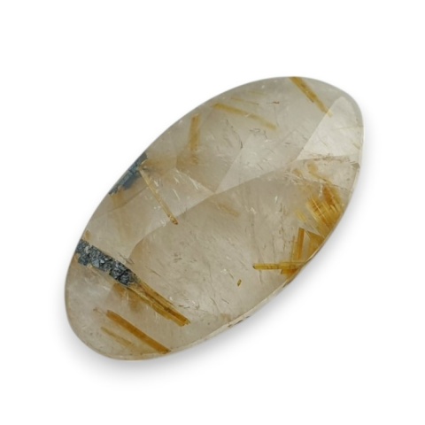 Kwarc z rutylem kaboszon fasetowany 23x13 mm nr 93 Kwarc z rutylem kaboszon fasetowany 23x13 mm nr 93