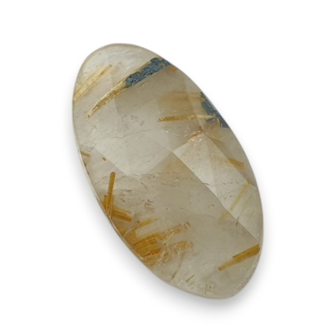 Kwarc z rutylem kaboszon fasetowany 23x13 mm nr 93 Kwarc z rutylem kaboszon fasetowany 23x13 mm nr 93
