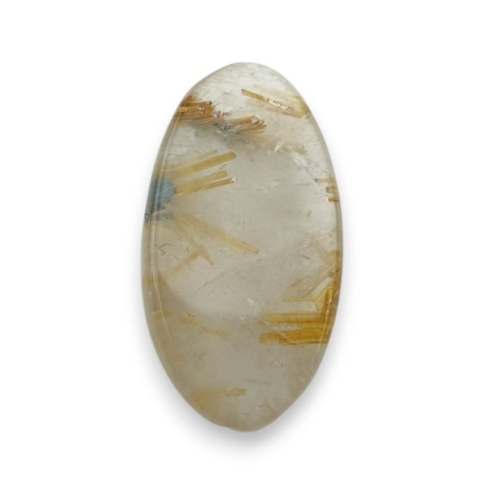 Kwarc z rutylem kaboszon fasetowany 23x13 mm nr 93 Kwarc z rutylem kaboszon fasetowany 23x13 mm nr 93