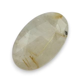 Kwarc z rutylem kaboszon fasetowany 23x14 mm nr 100
