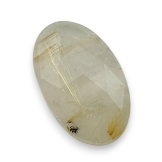 Kwarc z rutylem kaboszon fasetowany 23x14 mm nr 100