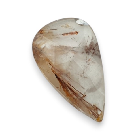 Kwarc z rutylem kaboszon fasetowany 23x14 mm nr 146 Kwarc z rutylem kaboszon fasetowany 23x14 mm nr 146