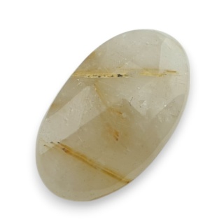 Kwarc z rutylem kaboszon fasetowany 23x14 mm nr 50