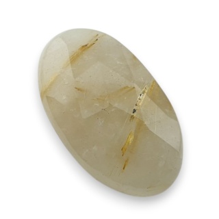 Kwarc z rutylem kaboszon fasetowany 23x14 mm nr 50