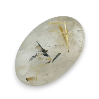 Kwarc z rutylem kaboszon fasetowany 23x15 mm nr 78