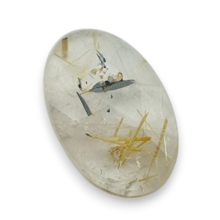 Kwarc z rutylem kaboszon fasetowany 23x15 mm nr 78
