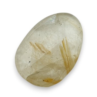 Kwarc z rutylem kaboszon fasetowany 23x16 mm nr 101
