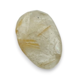Kwarc z rutylem kaboszon fasetowany 23x16 mm nr 101