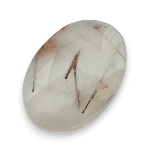 Kwarc z rutylem kaboszon fasetowany 23x16 mm nr 138 Kwarc z rutylem kaboszon fasetowany 23x16 mm nr 138