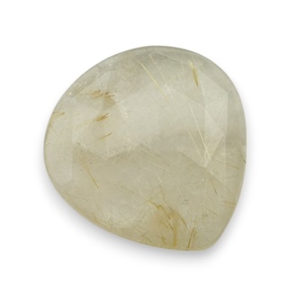 Kwarc z rutylem kaboszon fasetowany 23x22 mm nr 19
