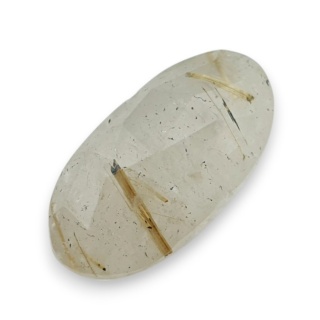 Kwarc z rutylem kaboszon fasetowany 24x13 mm nr 21