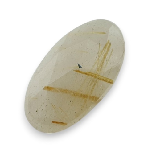 Kwarc z rutylem kaboszon fasetowany 24x13 mm nr 46 Kwarc z rutylem kaboszon fasetowany 24x13 mm nr 46