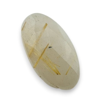 Kwarc z rutylem kaboszon fasetowany 24x13 mm nr 46