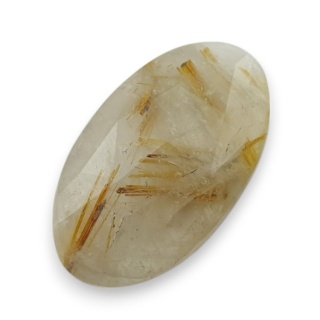 Kwarc z rutylem kaboszon fasetowany 24x14 mm nr 62