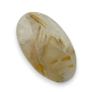 Kwarc z rutylem kaboszon fasetowany 24x14 mm nr 62
