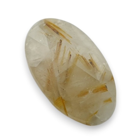 Kwarc z rutylem kaboszon fasetowany 24x14 mm nr 62 Kwarc z rutylem kaboszon fasetowany 24x14 mm nr 62