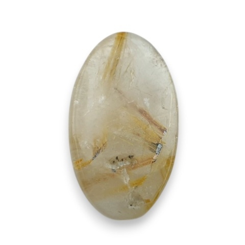 Kwarc z rutylem kaboszon fasetowany 24x14 mm nr 62 Kwarc z rutylem kaboszon fasetowany 24x14 mm nr 62
