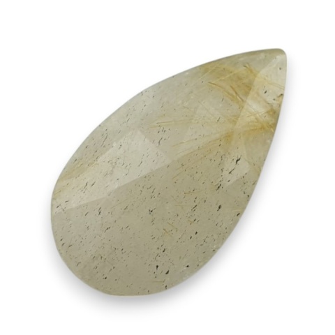 Kwarc z rutylem kaboszon fasetowany 24x14 mm nr 96 Kwarc z rutylem kaboszon fasetowany 24x14 mm nr 96