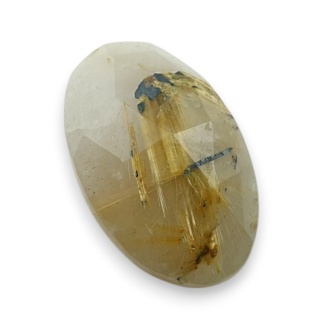 Kwarc z rutylem kaboszon fasetowany 24x16 mm nr 34