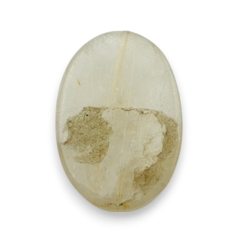 Kwarc z rutylem kaboszon fasetowany 24x17 mm nr 39 Kwarc z rutylem kaboszon fasetowany 24x17 mm nr 39